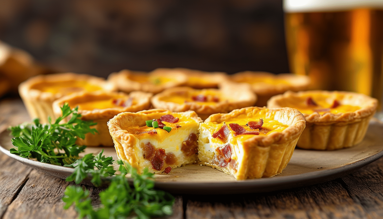 découvrez notre délicieuse recette de mini quiches lorraines, idéale pour accompagner votre bière. faciles à préparer, ces petites bouchées savoureuses raviront vos invités lors de vos soirées ou apéritifs.