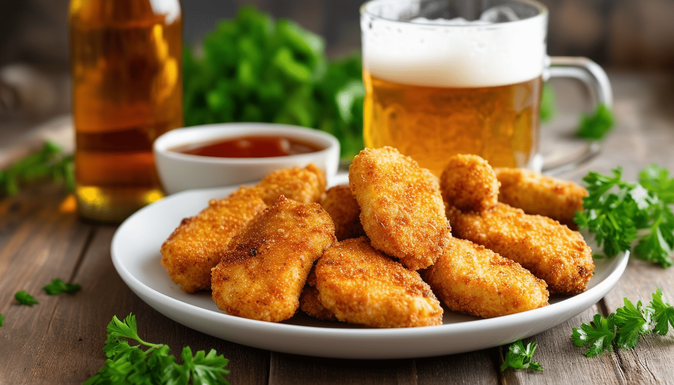 découvrez notre recette simple et savoureuse de nuggets de poulet marinés à la bière. parfaite pour un repas convivial, ces bouchées croustillantes raviront vos papilles avec une touche de saveur unique. essayez-les dès aujourd'hui !