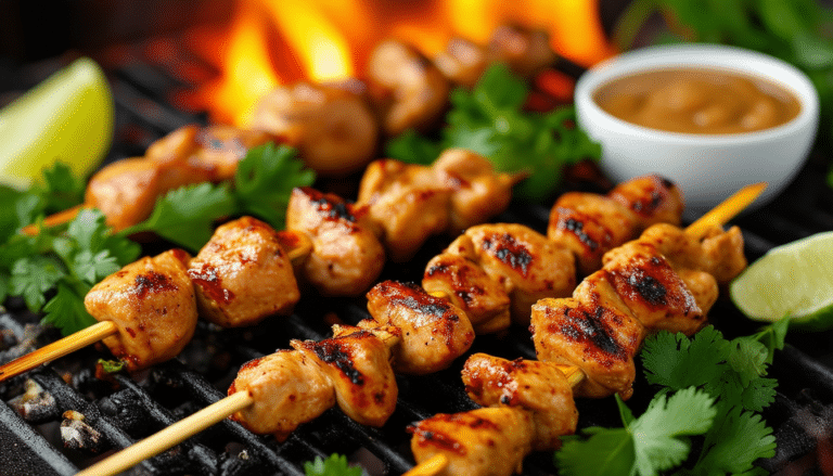 découvrez notre recette de brochettes de poulet satay marinées à la bière, un plat savoureux et original qui séduira vos papilles. idéal pour les barbecues ou les dîners entre amis, ces brochettes allient tendreté du poulet et une marinade unique pour une expérience gourmande inoubliable.