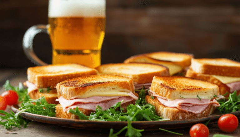 découvrez nos croque-monsieur miniatures, l'accompagnement idéal pour sublimer votre bière. parfaits pour vos apéritifs entre amis, ces délicieuses bouchées croustillantes allient saveurs et convivialité. ne manquez pas l'occasion de ravir vos papilles !
