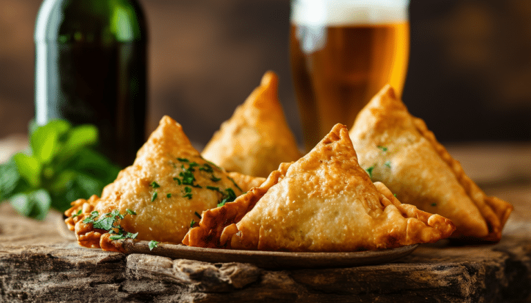 découvrez la recette savoureuse des samoussas au bœuf épicé, une délicieuse collation qui se marie parfaitement avec une bière bien fraîche. parfait pour vos apéritifs entre amis ou vos soirées, ces bouchées croustillantes raviront vos papilles avec leur mélange de saveurs et d'épices.
