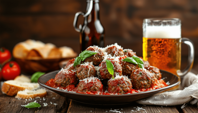 découvrez une recette délicieuse de boulettes de viande à la sauce tomate et à la bière. parfaite pour un repas chaleureux, cette préparation savoureuse ravira les papilles de toute la famille. suivez nos étapes simples pour un plat réconfortant et plein de saveurs.