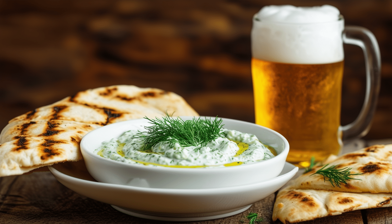 découvrez comment préparer un tzatziki savoureux accompagné de pain pita grillé et d'une bière fraîche. suivez notre recette facile pour un apéritif méditerranéen qui ravira vos convives. parfait pour vos soirées entre amis ou votre prochain barbecue !